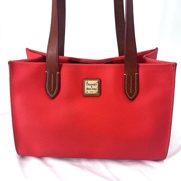 Dooney & Bourke Eva Small Shopper Handbag Red Orange Purse - Picture 2 of 15